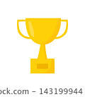 Golden trophy cup illustration for awards, achievements, branding, apps 143199944