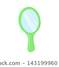Cute green hand mirror illustration for beauty apps, salon branding 143199960