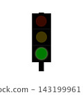 Modern traffic light icon for road safety ads, apps 143199961