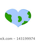 Earth heart icon for eco branding, apps, prints, packaging 143199974