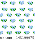 Cute earth heart pattern for eco branding, packaging, textiles 143199975
