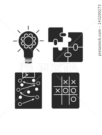Strategic Business Logic and Creative Problem Solving Icon Set Strategic Business Logic and Creative Problem Solving Icon Set 143200273