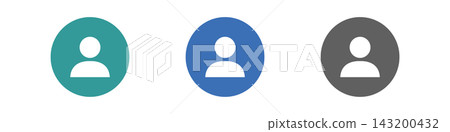 User icon set, round pictograms usable for web design and app UI. User icon set, round pictograms usable for web design and app UI. 143200432