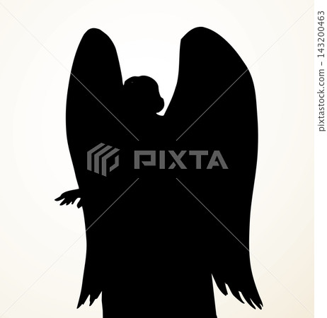 Vector drawing. Angel with wings Vector drawing. Angel with wings 143200463