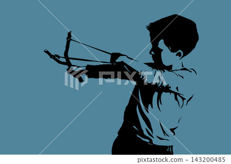 Vector illustration of shooting boy Vector illustration of shooting boy 143200485