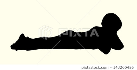 Vector drawing. Boy on the floor Vector drawing. Boy on the floor 143200486