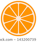 A simple icon of a cross-section of an orange. 143200739