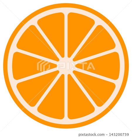 A simple icon of a cross-section of an orange. A simple icon of a cross-section of an orange. 143200739