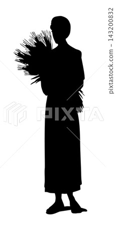 Vector drawing. Woman with wheat Vector drawing. Woman with wheat 143200832