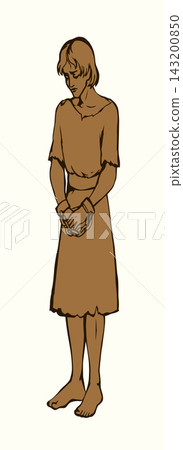 Vector drawing. Slave at the market Vector drawing. Slave at the market 143200850