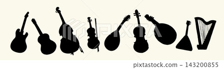 Vector drawing. String musical instruments Vector drawing. String musical instruments 143200855