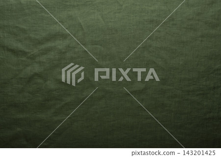 Olive Green Linen Fabric Texture Background 143201425
