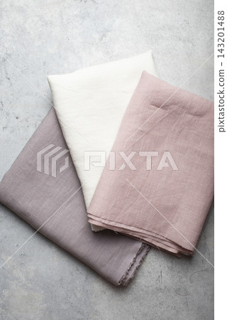 Folded Pastel Linen Fabric Remnants Set Folded Pastel Linen Fabric Remnants Set 143201488