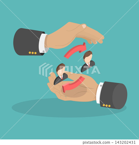 3D Isometric Flat Vector Illustration of Employee Turnover, Job Rotation For Employee Retention In Company 143202431