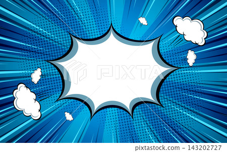 Comic book background. Modern creative pop art halftone style background 143202727