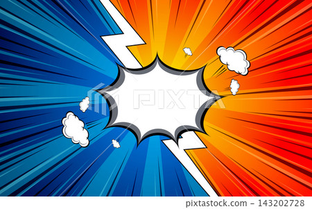 Comic versus pop art fight background. 143202728