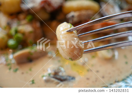 Italian Porcini Mushroom Gnocchi Pasta Italian Porcini Mushroom Gnocchi Pasta 143202831