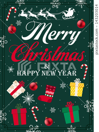 Merry Christmas and Happy New Year Card 143203014