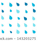 Various sizes of blue water droplets isolated on white background 143203275