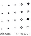 Various star shapes and sizes for versatile design elements and creative projects 143203276
