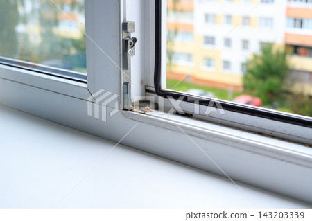 Open Office Window Glass Panel and Frame for Professional Commercial Cleaning. Workplace Hygiene Service Open Office Window Glass Panel and Frame for Professional Commercial Cleaning. Workplace Hygiene Service 143203339