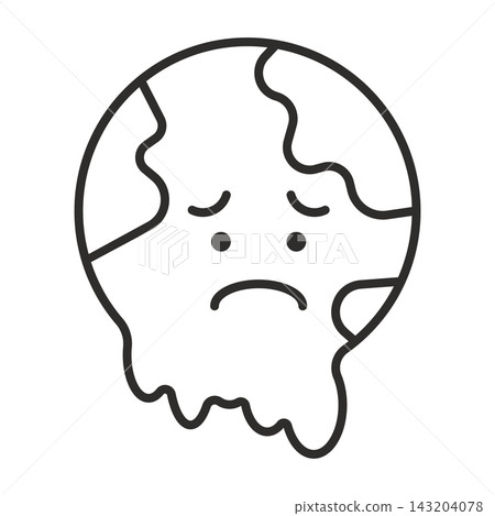 Flat icon of melting Earth, brief overview of climate change concerns, symbol of global warming, sign of environmental crisis Flat icon of melting Earth, brief overview of climate change concerns, symbol of global warming, sign of environmental crisis 143204078