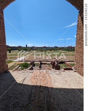 Historic Fort Jefferson Ruins at Dry Tortugas National Park on a Sunny Day. Historic Fort Jefferson Ruins at Dry Tortugas National Park on a Sunny Day. 143206110