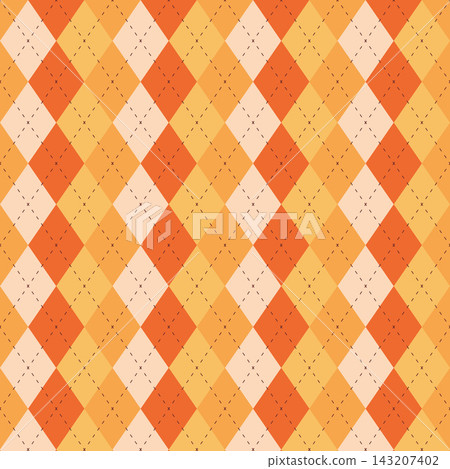 Autumn argyle pattern, orange and yellow diamond pattern, square background material. Autumn argyle pattern, orange and yellow diamond pattern, square background material. 143207402