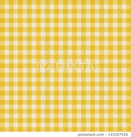 Autumn gingham check pattern, cream background with mustard check pattern, square background material, beige, yellow. Autumn gingham check pattern, cream background with mustard check pattern, square background material, beige, yellow. 143207426