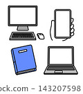 適用於PC和智慧型手機的商務工具組（透明背景） 143207598