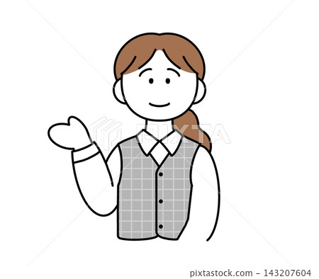 Female staff member providing guidance (transparent background) Female staff member providing guidance (transparent background) 143207604