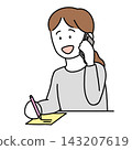女職員接聽電話（透明背景） 143207619