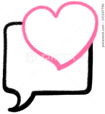Heart message box in line art Heart message box in line art 143207790