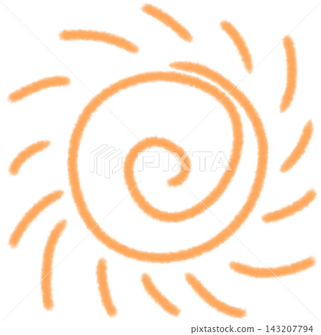 Orange sun in line art 143207794