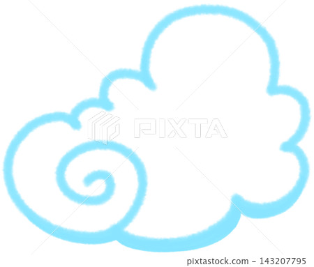 Blue cloud in line art 143207795