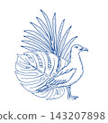 Seagull with Tropical Leaves 143207898