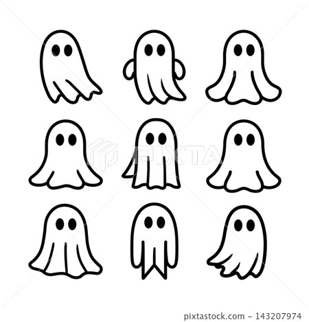 Ghost, spooky, halloween, cute, icon, , illustration 143207974