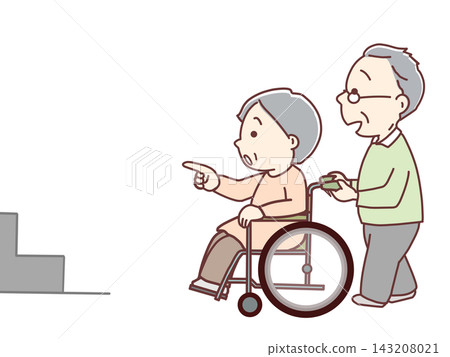 坐輪椅外出時，會遇到階梯和障礙物；需要家人照顧；需要老人之間的照顧。 143208021