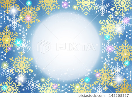 冬季背景插圖,可愛,閃亮,雪花,藍色 冬季背景插圖,可愛,閃亮,雪花,藍色 143208327
