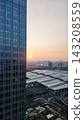 Vertical composition overlooking the sunset skyline of Guangzhou South Station, China 143208559