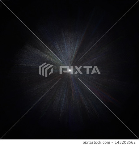 Radiant star light bursts with sparkling particle rays against deep black night sky background 143208562