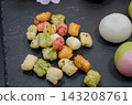 Hina-arare and dango for Hina Matsuri 143208761