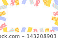 Party-colored masking tape frame 143208903