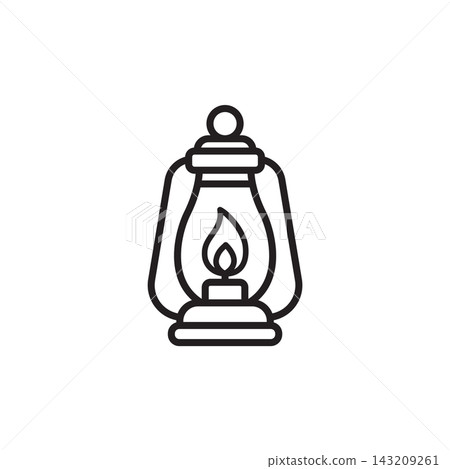 Minimalist line art icon of a classic vintage oil lantern lamp with flame.
Minimalist line art icon of a classic vintage oil lantern lamp with flame.
143209261