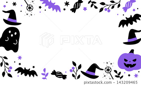 Purple Halloween-themed frame Purple Halloween-themed frame 143209465