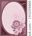 Pink bouquet and classic frame background material 143209866