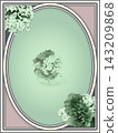 Moss green flower and window frame background material 143209868