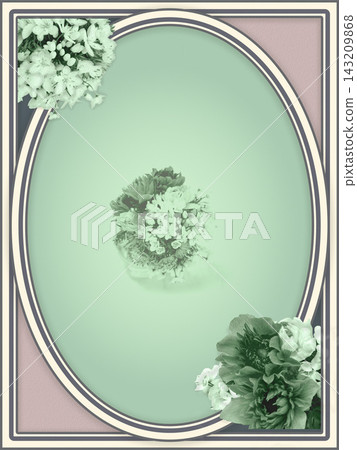 苔蘚綠花朵和窗框背景素材 苔蘚綠花朵和窗框背景素材 143209868