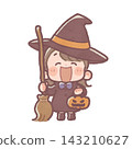 A girl dressed up for Halloween. 143210627