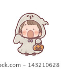 A boy dressed up for Halloween. 143210628